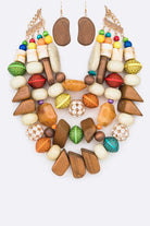 Mix Beads Statement Necklace Set LA Jewelry Plaza