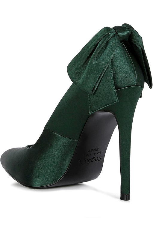 HORNET Green Satin Stiletto Pump Sandals Rag Company