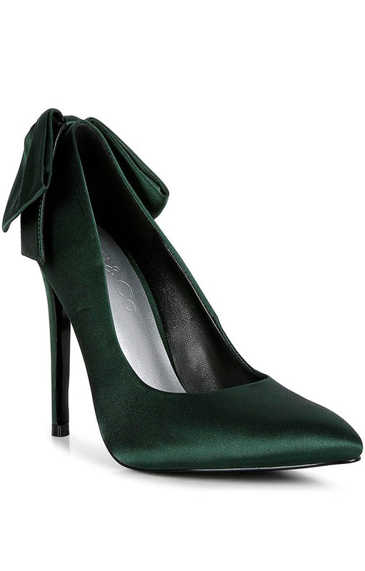 HORNET Green Satin Stiletto Pump Sandals Rag Company