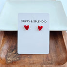 Hand Drawn Heart Studs - Red Spiffy & Splendid