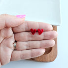 Hand Drawn Heart Studs - Red Spiffy & Splendid