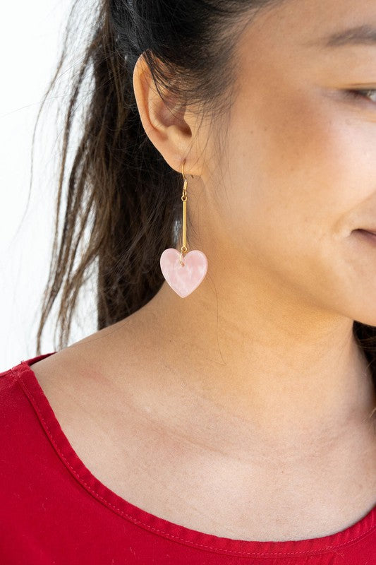 Mina Heart Earrings - Pink Spiffy & Splendid
