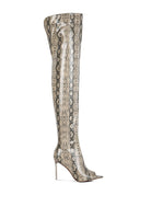 High Drama Snake print Stiletto Long Boots Rag Company