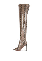 High Drama Snake print Stiletto Long Boots Rag Company