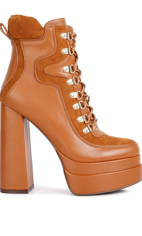 Beamer Faux Leather High Heeled Ankle Boots Rag Company