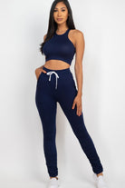 Crop Top & Ruched Drawstring Pants Set Capella