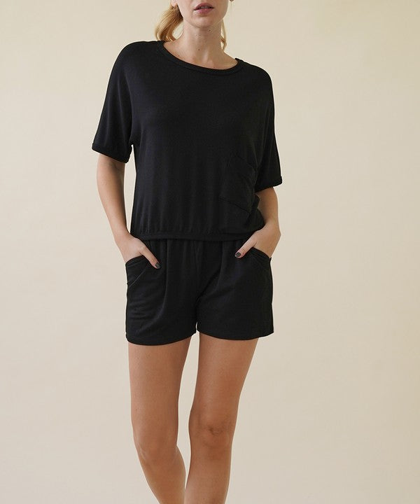 BAMBOO FRENCH TERRY CROP AND SHORTS SET Fabina