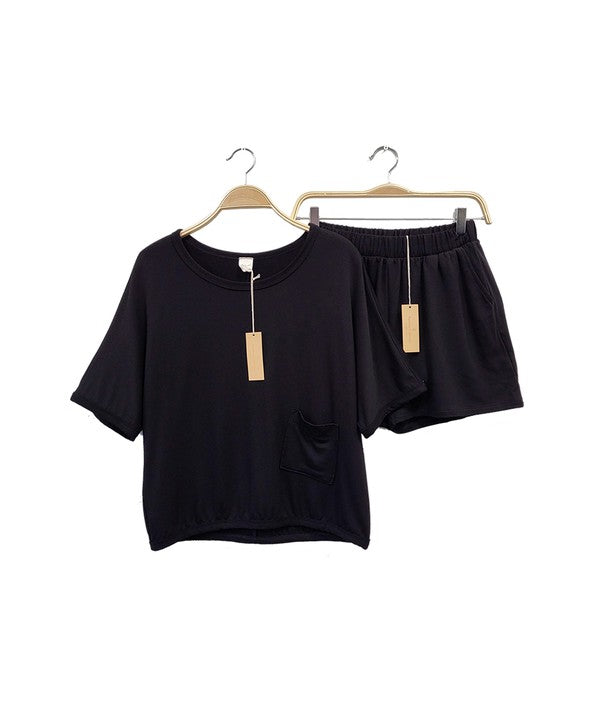 BAMBOO FRENCH TERRY CROP AND SHORTS SET Fabina