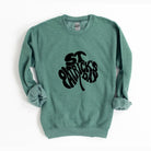 St. Patrick's Day Word Shamrock Graphic Sweatshirt Olive and Ivory Wholesale