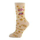 Womens Fuzzy Crew Socks - Fluffy Birthday Oooh Yeah Socks