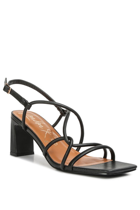 Andrea Knotted Straps Block Heeled Sandals Rag Company