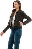 Spandex  Ladies  Casual Denim Jacket Blue Age