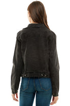 Spandex  Ladies  Casual Denim Jacket Blue Age