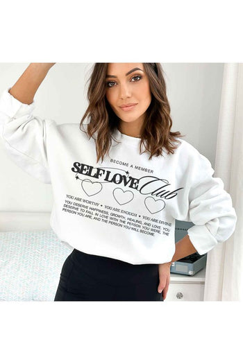 SELF LOVE CLUB GRAPHIC SWEATSHIRT ALPHIA