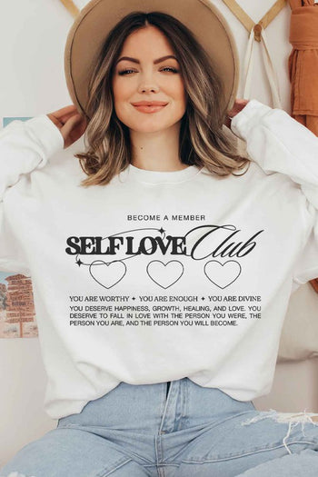 SELF LOVE CLUB GRAPHIC SWEATSHIRT ALPHIA