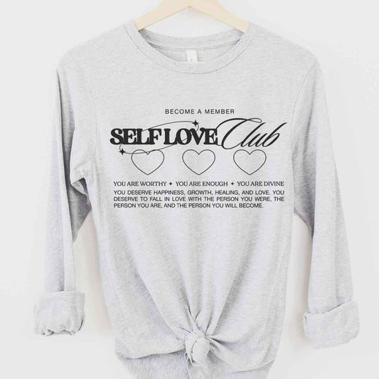 SELF LOVE CLUB LONG SLEEVE TEE ALPHIA