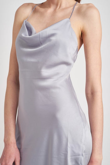 COWL NECK SLIP MIDI DRESS Emory Park