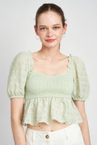 SMOCKED BABYDOLL TOP Emory Park