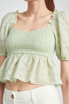 SMOCKED BABYDOLL TOP Emory Park