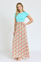 Short Sleeve Floral Maxi Dress EG fashion