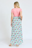 Short Sleeve Floral Maxi Dress EG fashion