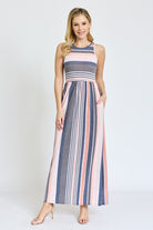 Vintage Stripe Maxi Dress EG fashion