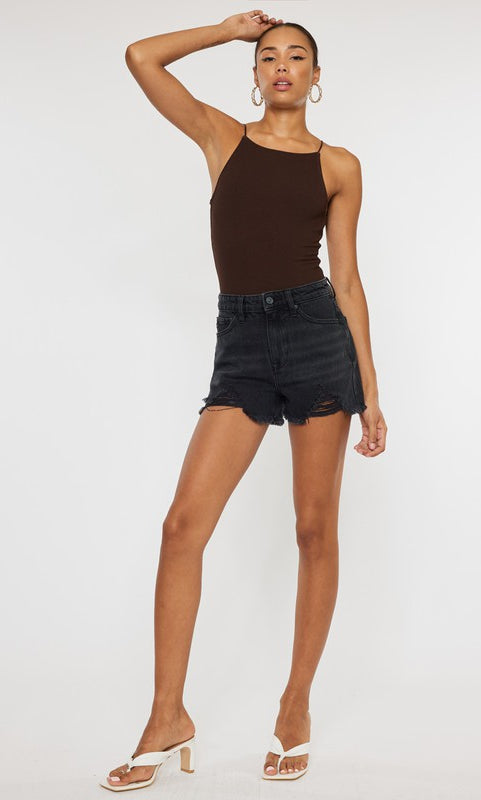 High Rise Denim Shorts Kan Can USA