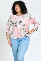 Plus Floral Bottom Knot Tunic EG fashion