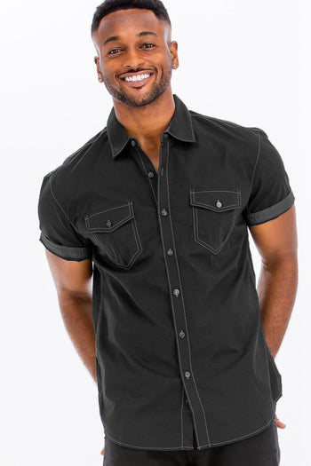 Weiv Outline Stitch Short Sleeve Shirt WEIV