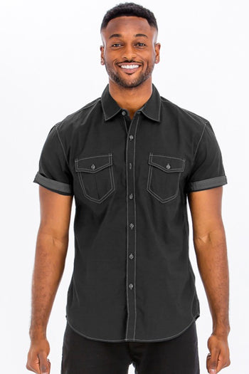 Weiv Outline Stitch Short Sleeve Shirt WEIV