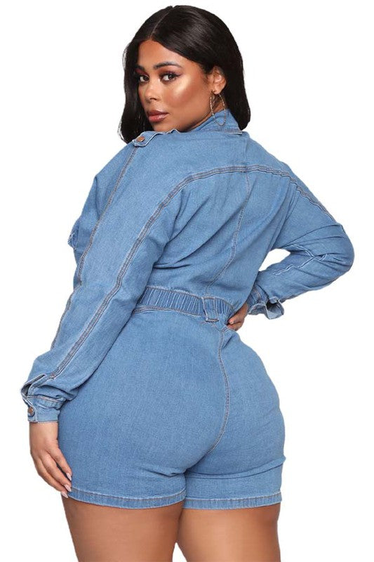 SEXY DENIM ROMPER By Claude