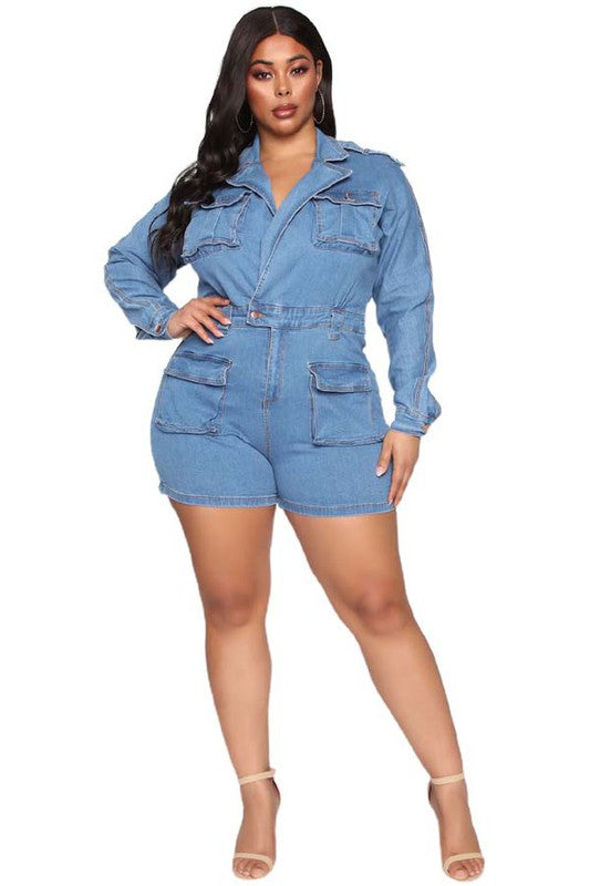 SEXY DENIM ROMPER By Claude