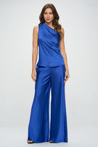 Silky Satin One Shoulder Ruched Top Renee C.