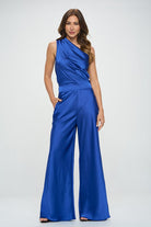 Silky Satin One Shoulder Ruched Top Renee C.