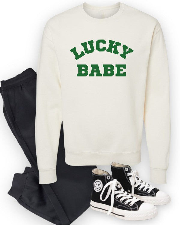 Lucky Babe St Patricks Day Sweatshirt Ocean and 7th