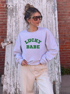 Lucky Babe St Patricks Day Sweatshirt Ocean and 7th