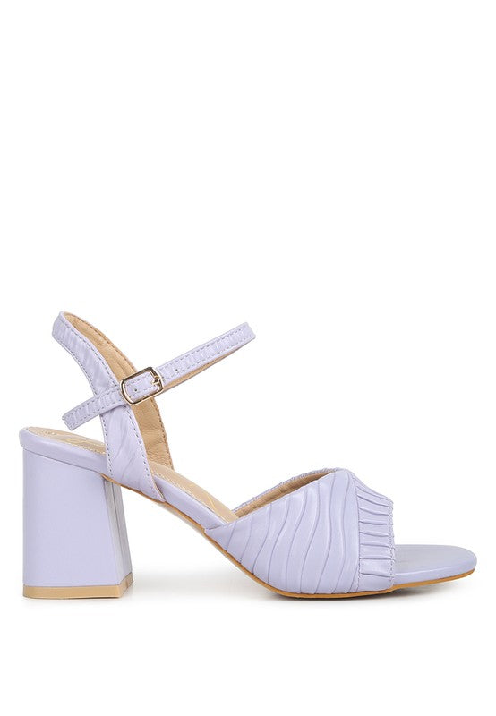 NICHOLAS Pleated Strap Block Heel Sandals Rag Company