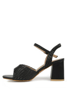 NICHOLAS Pleated Strap Block Heel Sandals Rag Company