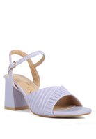 NICHOLAS Pleated Strap Block Heel Sandals Rag Company