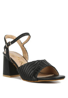 NICHOLAS Pleated Strap Block Heel Sandals Rag Company