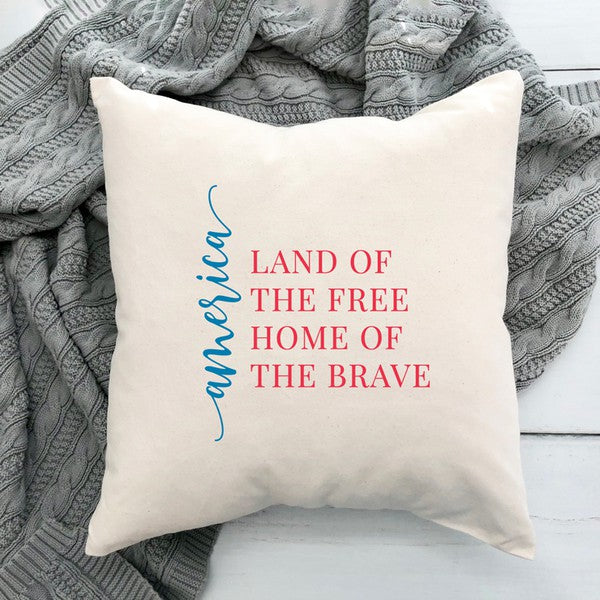 America Land of the Free Pillow Cover City Creek Prints