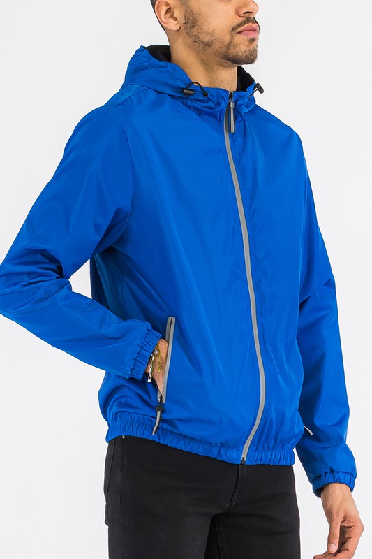 SOLID HOODED LIGHTWEIGHT WINDBREAKER JACKET WEIV