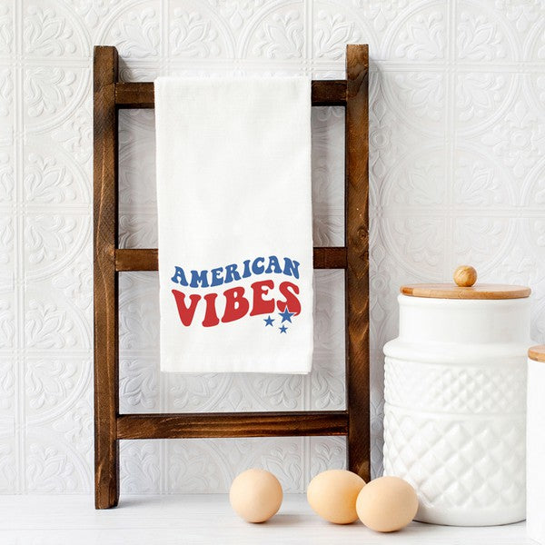 American Vibes Wavy Stars Tea Towel City Creek Prints