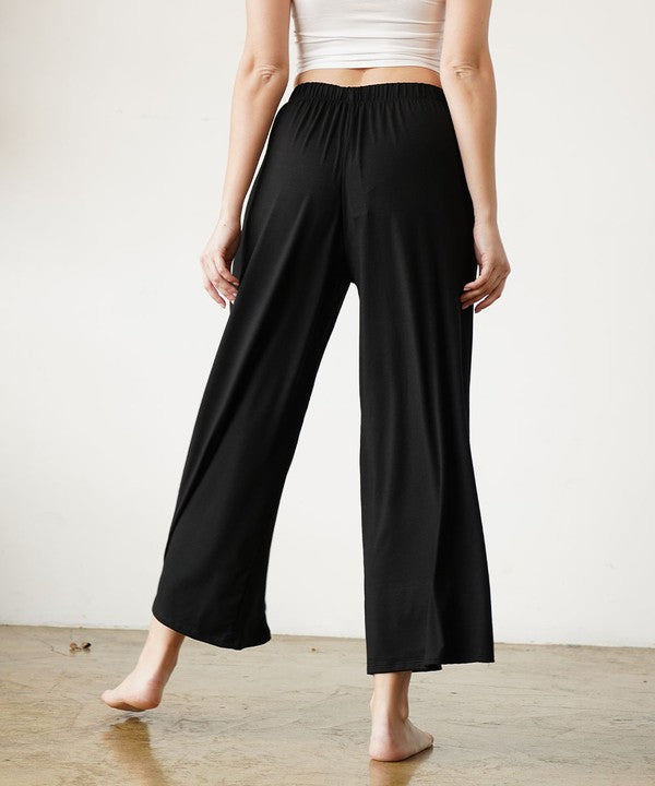 BAMBOO WIDE PANTS ANKLE LENGTH Fabina