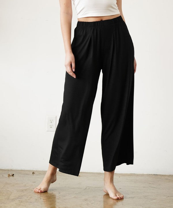 BAMBOO WIDE PANTS ANKLE LENGTH Fabina