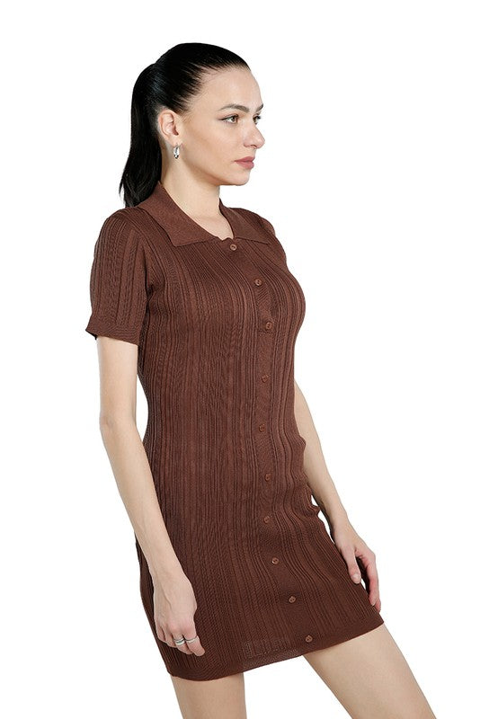 Collared Bodycon Sweater Dress Rag Company