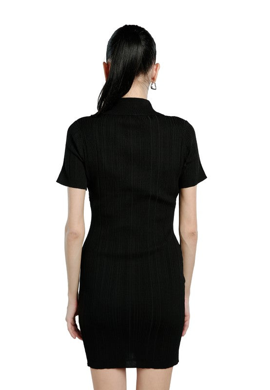 Collared Bodycon Sweater Dress Rag Company