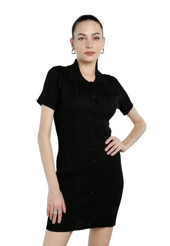 Collared Bodycon Sweater Dress Rag Company