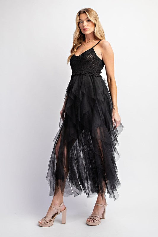 LOVELY TULLE MIDI CROCHET DRESS Sweet Generis