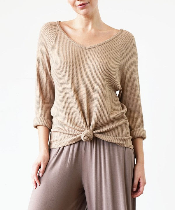 BAMBOO WAFFLE LOOST FIT TOP Fabina